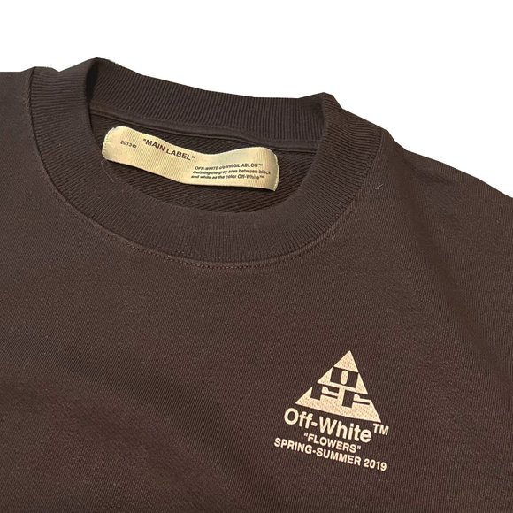 Off-White SS2019 "Flowers" Black Crewneck Sweatshirt Size M - Picture 4 of 5